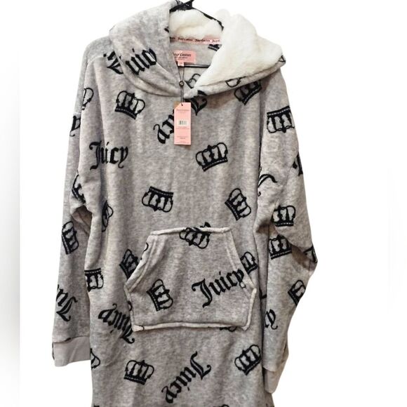 Juicy Couture Crown Signature Logo Hooded Lounger - Picture 2 of 5